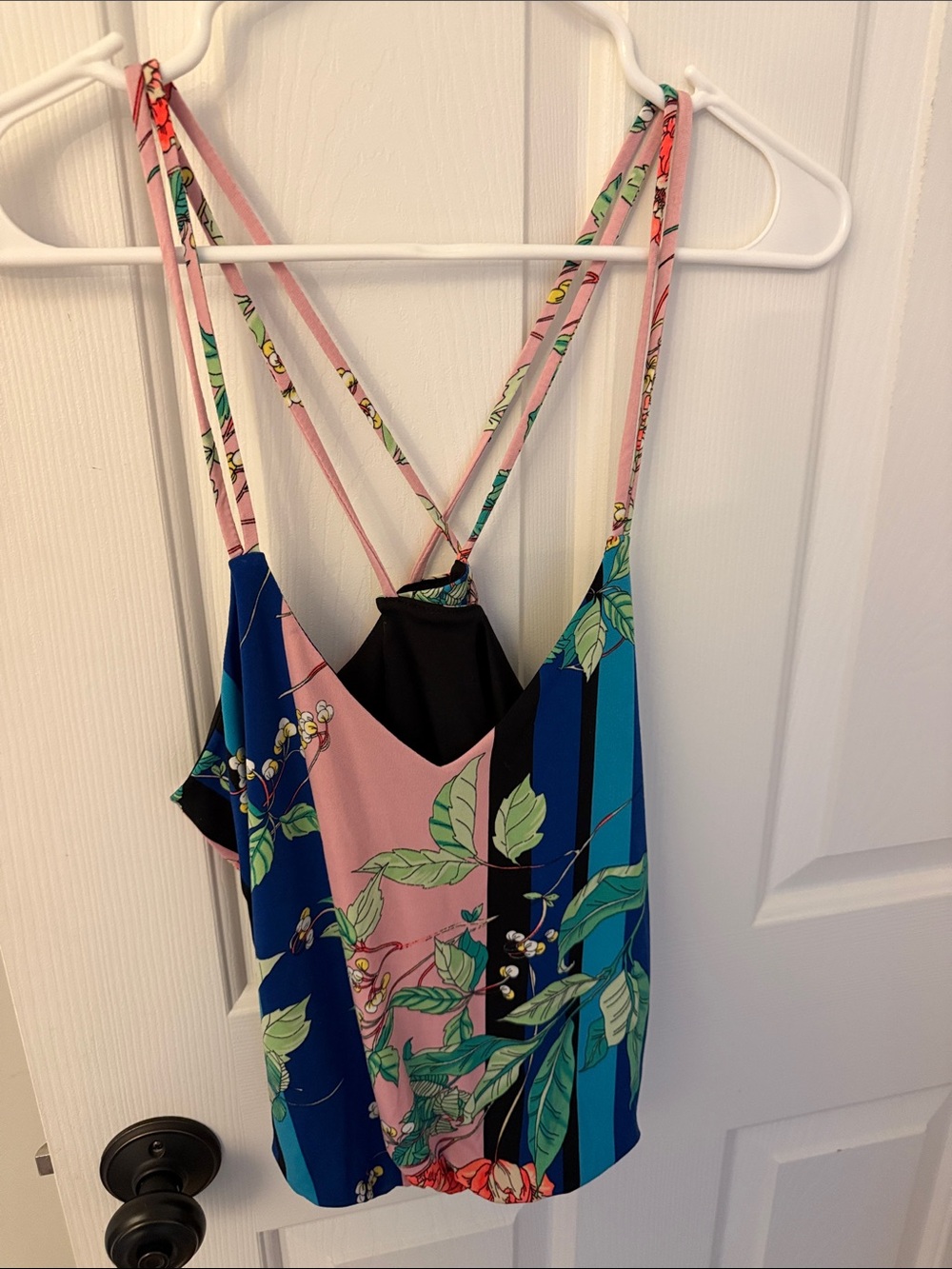 Women’s Floral Stripe Top - Pink & Blue